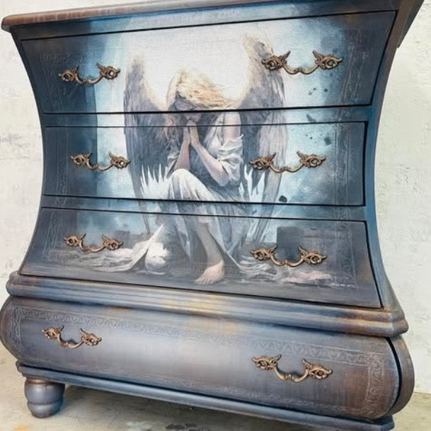 Three Yellow Goats Angel Decoupage Paper - A1 Premium Furniture Art