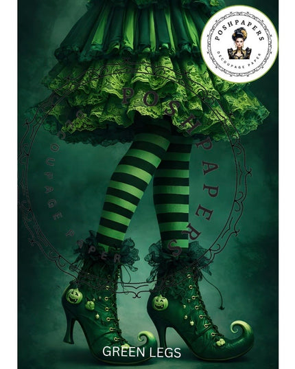 Posh Papers Decoupage Paper - Green Legs