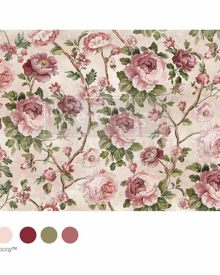 Timeless blooms floral rose decoupage paper