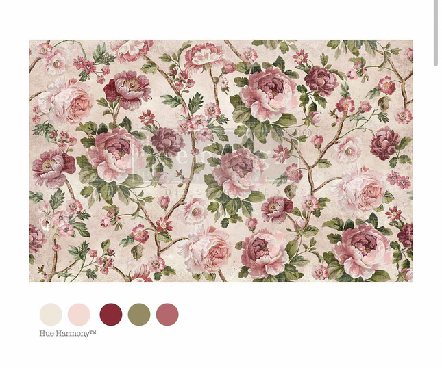 Timeless blooms floral rose decoupage paper