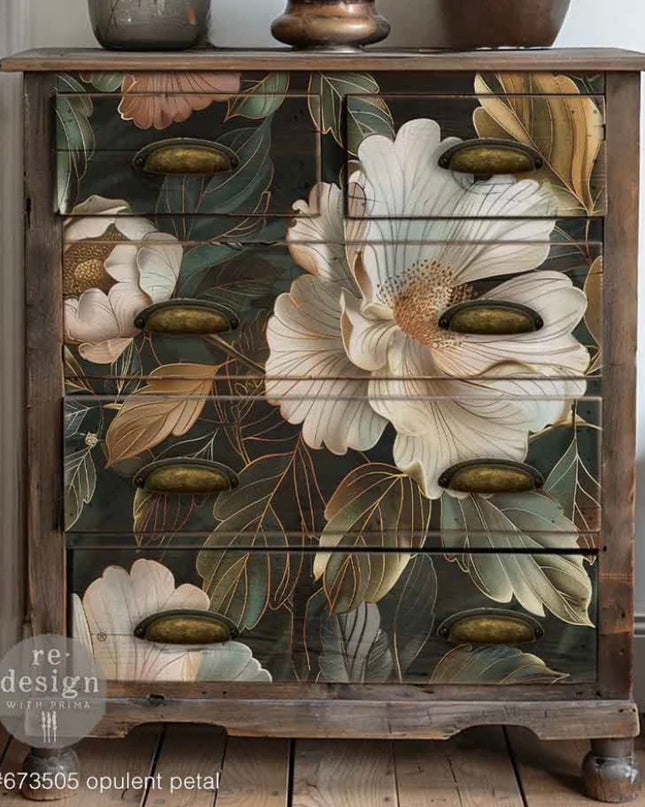 Redesign with Prima Opulent Petal Decoupage Fiber Paper - Large Floral Design