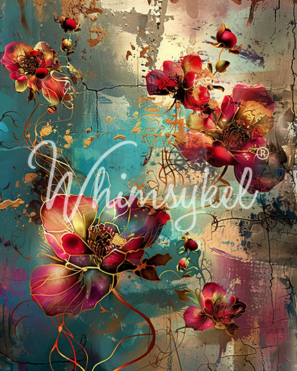 Whimsykel Designs Patina Petals Decoupage Paper