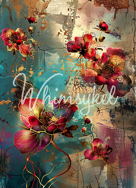 Whimsykel Designs Patina Petals Decoupage Paper