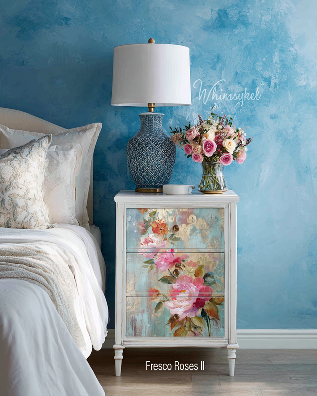 Whimsykel Designs Fresco Roses 2 Decoupage Paper