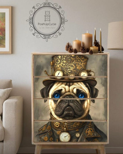 Posh Papers Decoupage Paper - Steampunk Blonde Pug