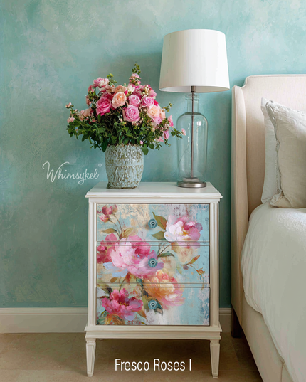 Whimsykel Designs Fresco Roses 1 Decoupage Paper