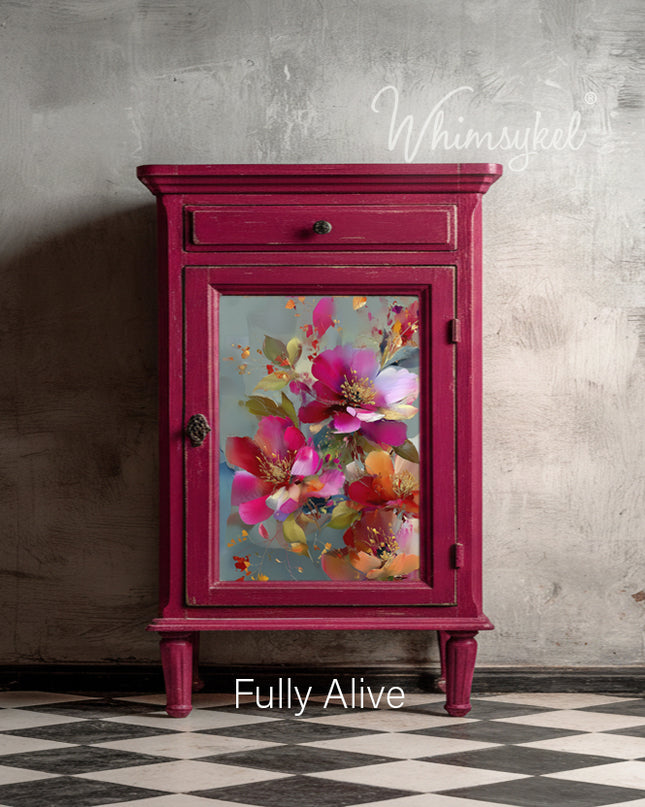 Whimsykel Designs Fully Alive Flower Decoupage Paper