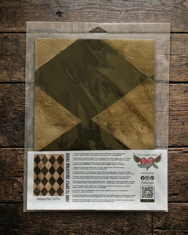Whimsykel Designs Harlequin Relic Decoupage Paper