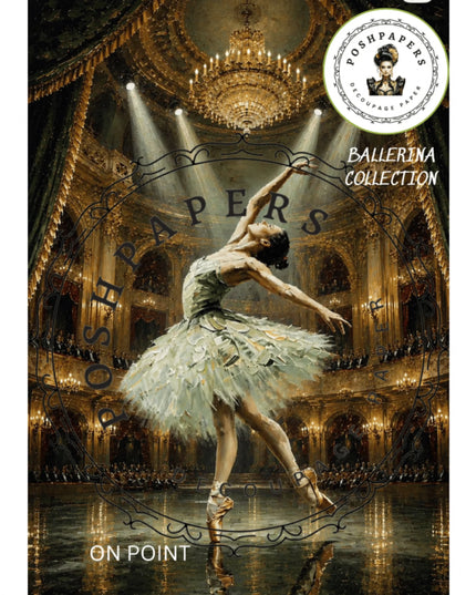 Posh Papers On Point Ballerina Decoupage Paper, Large Furniture Decoupage Paper