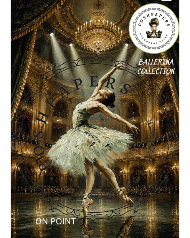 Posh Papers On Point Ballerina Decoupage Paper, Large Furniture Decoupage Paper
