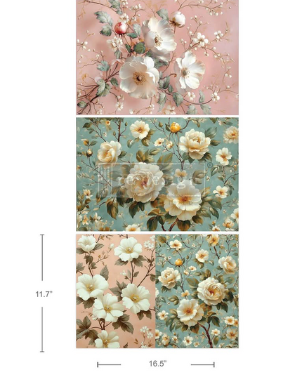 Pure Petal Elegance Redesign with Prima decoupage paper