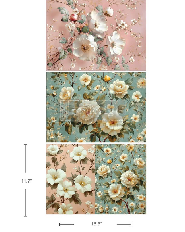 Pure Petal Elegance Redesign with Prima decoupage paper