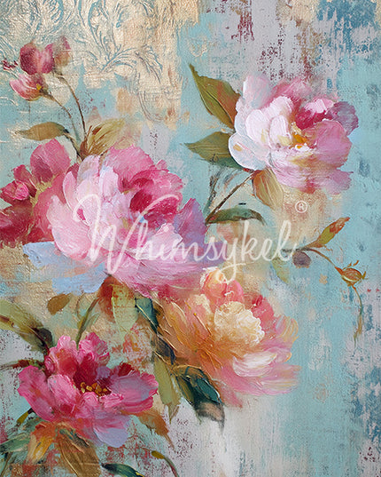 Whimsykel Designs Fresco Roses 1 Decoupage Paper