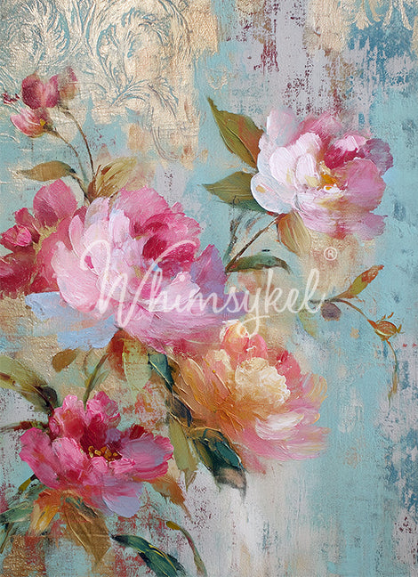 Whimsykel Designs Fresco Roses 1 Decoupage Paper