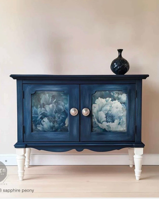 Redesign With Prima - A3 Blue Floral Decoupage Paper - Sapphire Peony