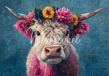 Whimsykel Designs Magenta Moo Decoupage Paper