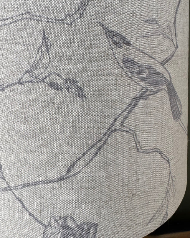 Grey Bird and Floral Lampshade 30cm