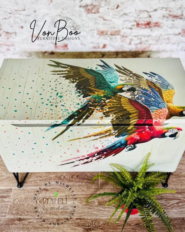 Mint by Michelle - Uncaged Parrot Decoupage Paper