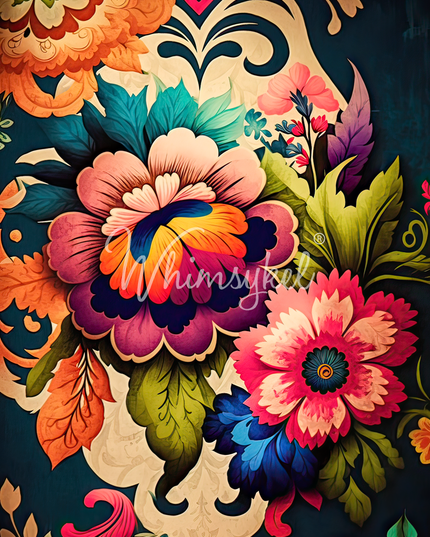 Whimsykel Designs Boho Flowers Decoupage Paper