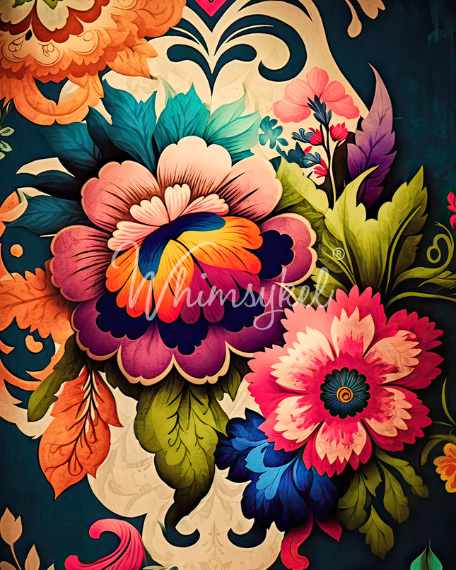 Whimsykel Designs Boho Flowers Decoupage Paper
