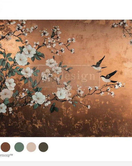 Redesign with Prima - A1 Fiber Decoupage Paper - Feathers In The Glow