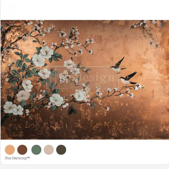 Redesign with Prima Feathers In The Glow A1 Fiber Decoupage Paper