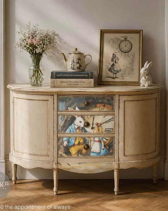 Decorative sideboard with the appointment of always decoupage paper