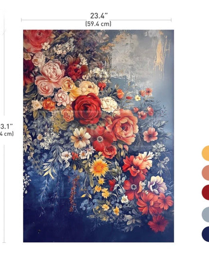 Redesign with Prima A Colourful Bunch Decoupage Fiber Paper - Bright Floral Design