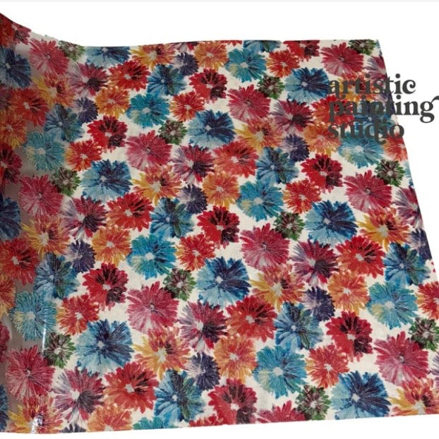 APS Foil - Chasin Daisies - Clear Floral Foil - Textile Friendly