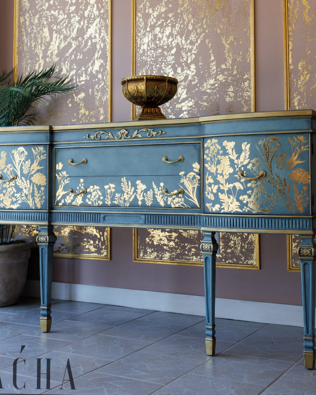 Redesign with Prima Luxe Foliage Gold Foil Decor Transfer