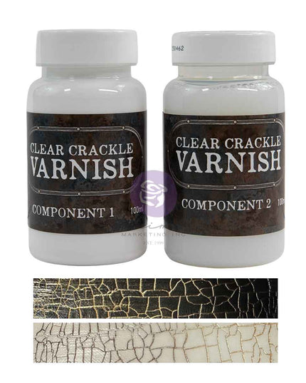 Prima Clear Crackle Varnish Set, Art Extravagance 2 Step Crackle System