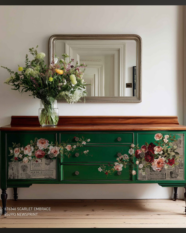 Redesign with Prima Scarlet Embrace Decor Transfer