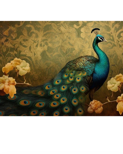Three Yellow Goats Golden Peacock Decoupage Paper - A1 Premium Furniture Transfer