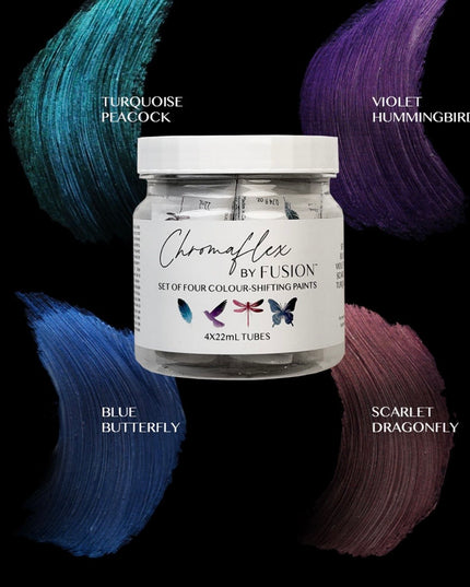 Fusion Chromaflex Set of 4 Mini Tubes Colour Shifting Metallic Paint