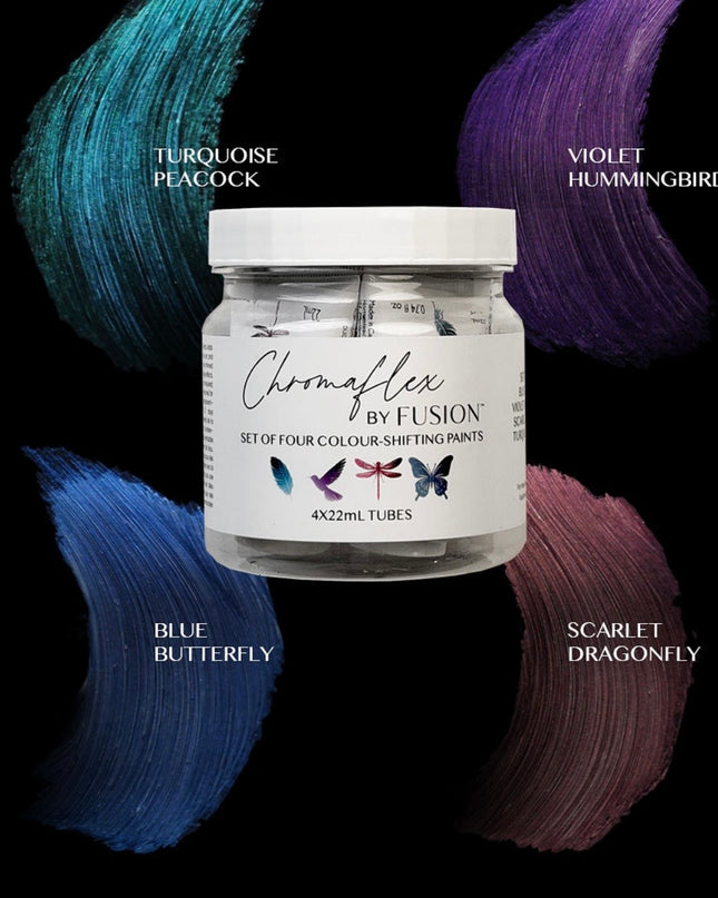 Fusion Chromaflex Set of 4 Mini Tubes Colour Shifting Metallic Paint