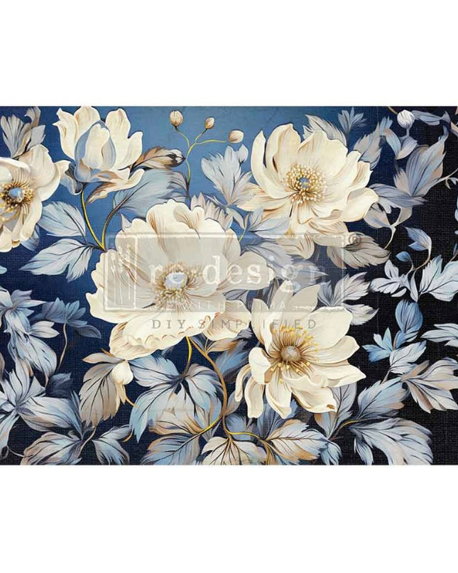 Redesign with Prima Cerulean Blooms Tissue Paper
