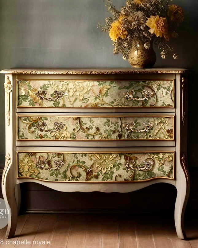 Decorative chest of drawers with floral patterns Redesign with Prima Chapelle Royale
