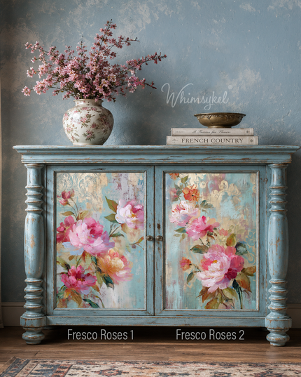 Whimsykel Designs Fresco Roses 1 & 2 Decoupage Paper