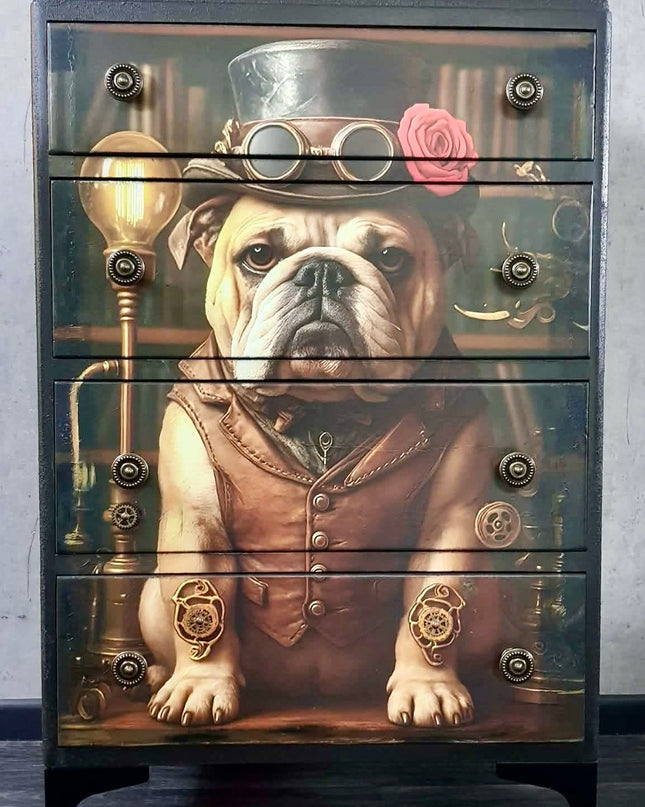 Posh Papers Decoupage Paper - Steampunk Bull Dog