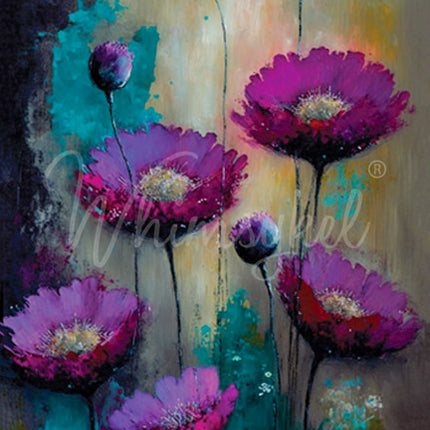 Whimsykel Designs Purple Poppies Decoupage Paper