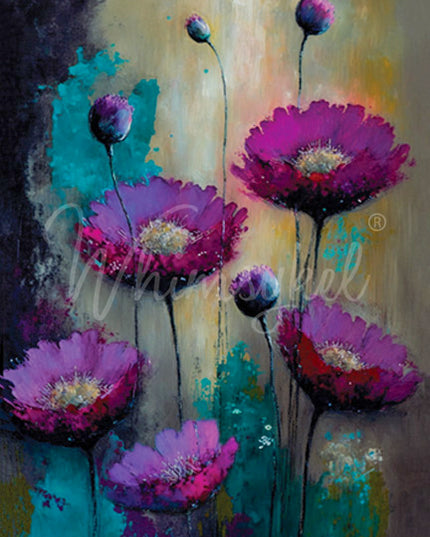 Whimsykel Designs Purple Poppies Decoupage Paper