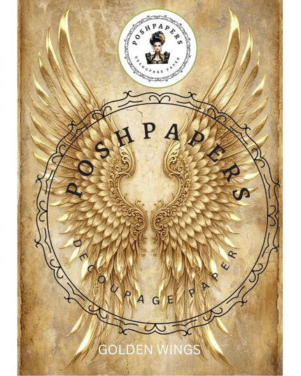 Posh Papers Golden Wings Angel Wings Decoupage Paper