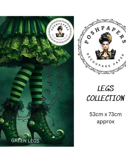 Posh Papers Decoupage Paper - Green Legs