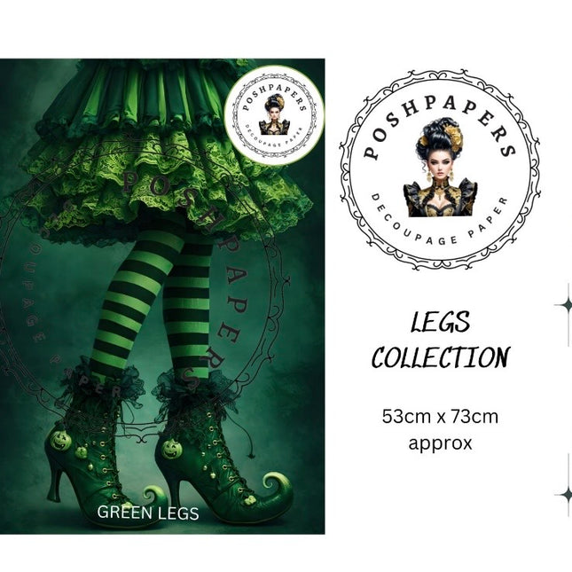 Posh Papers Decoupage Paper - Green Legs