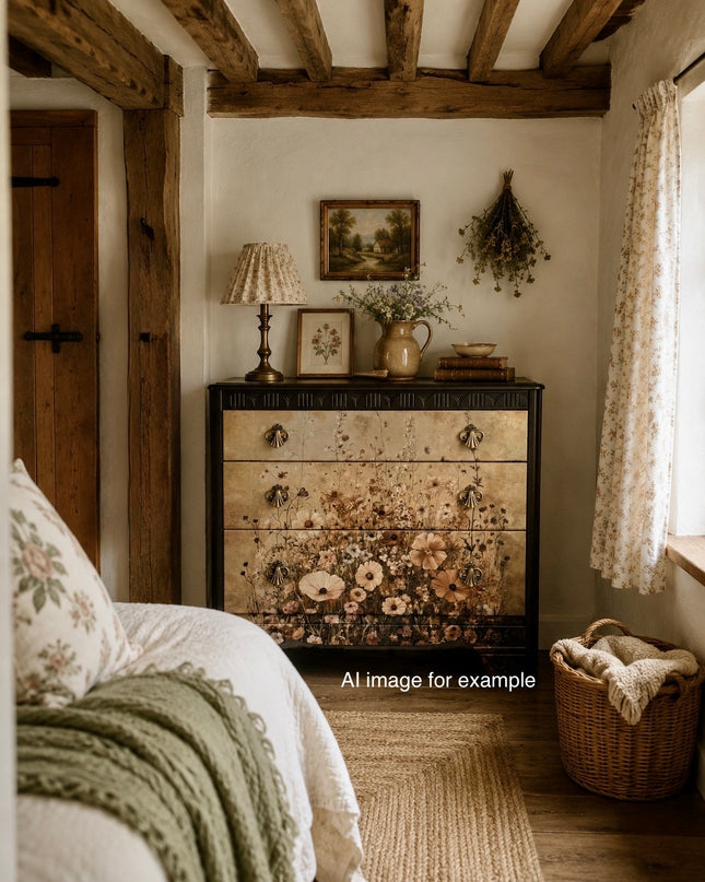 Upcycled Floral Vintage Chest of Drawers Lebus