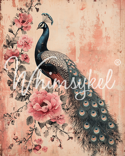 Whimsykel Designs Peacock Decoupage Paper