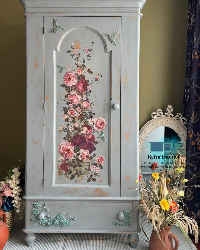 Redesign with Prima Scarlet Embrace Decor Transfer