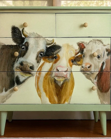 Three Yellow Goats Decoupage Paper - Three Wise Cows