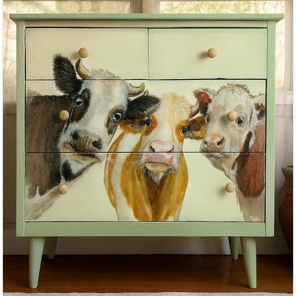 Three Yellow Goats Decoupage Paper - Three Wise Cows
