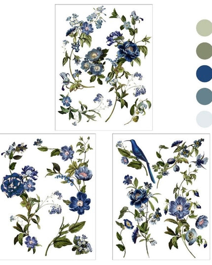 Redesign with Prima - Middy Transfer - Blue Nest Blooms